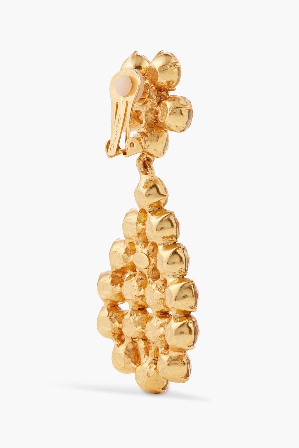 OSCAR DE LA RENTA Gold-tone crystal clip earrings
