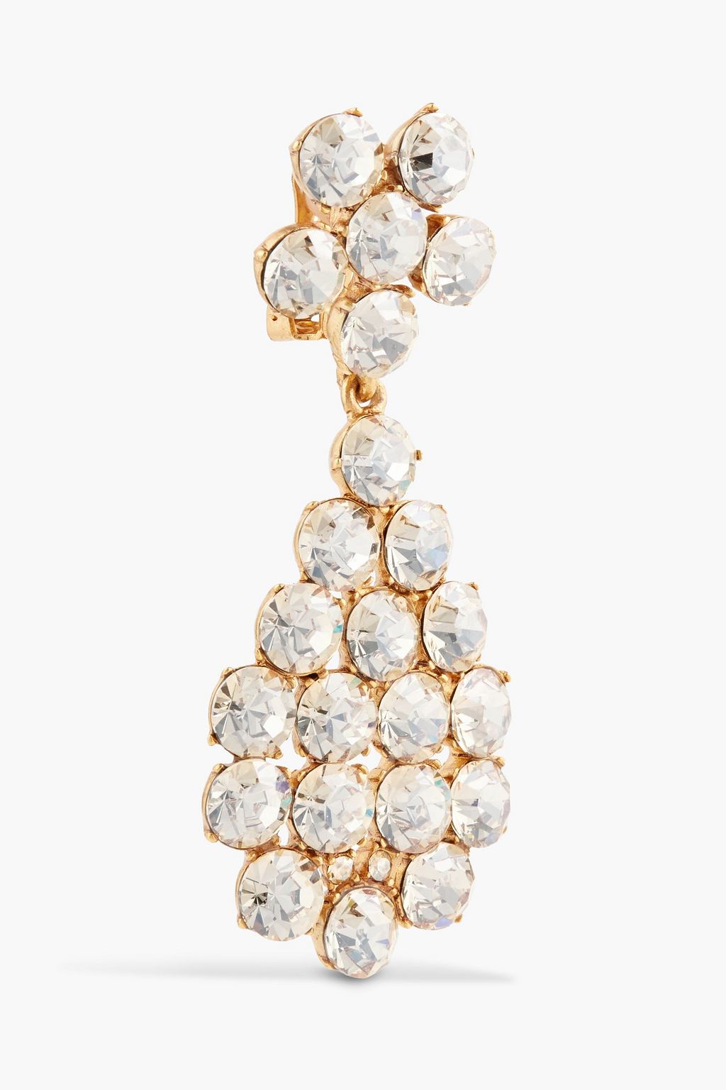 OSCAR DE LA RENTA Gold-tone crystal clip earrings