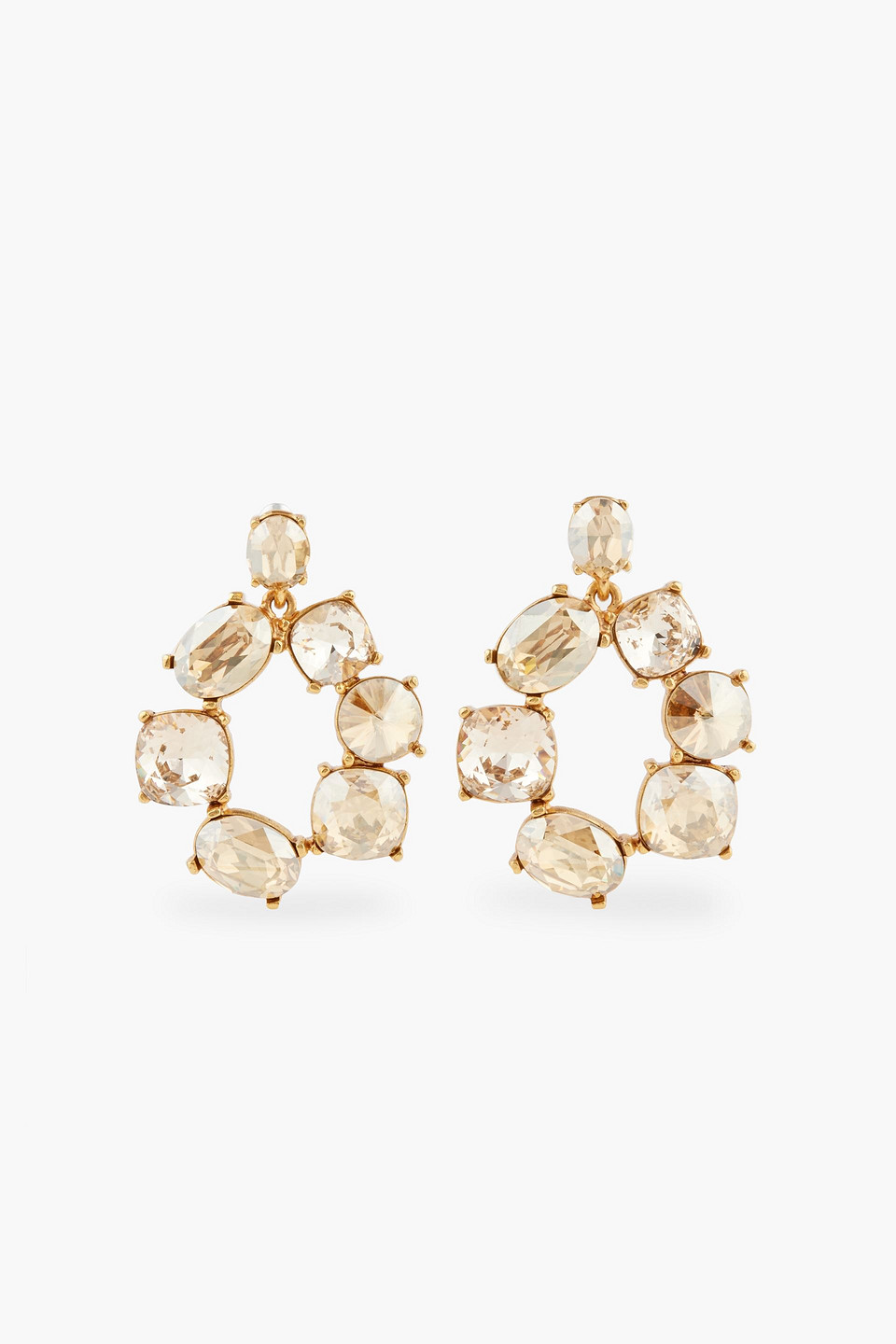 Oscar De La Renta Gold-tone Crystal Earrings