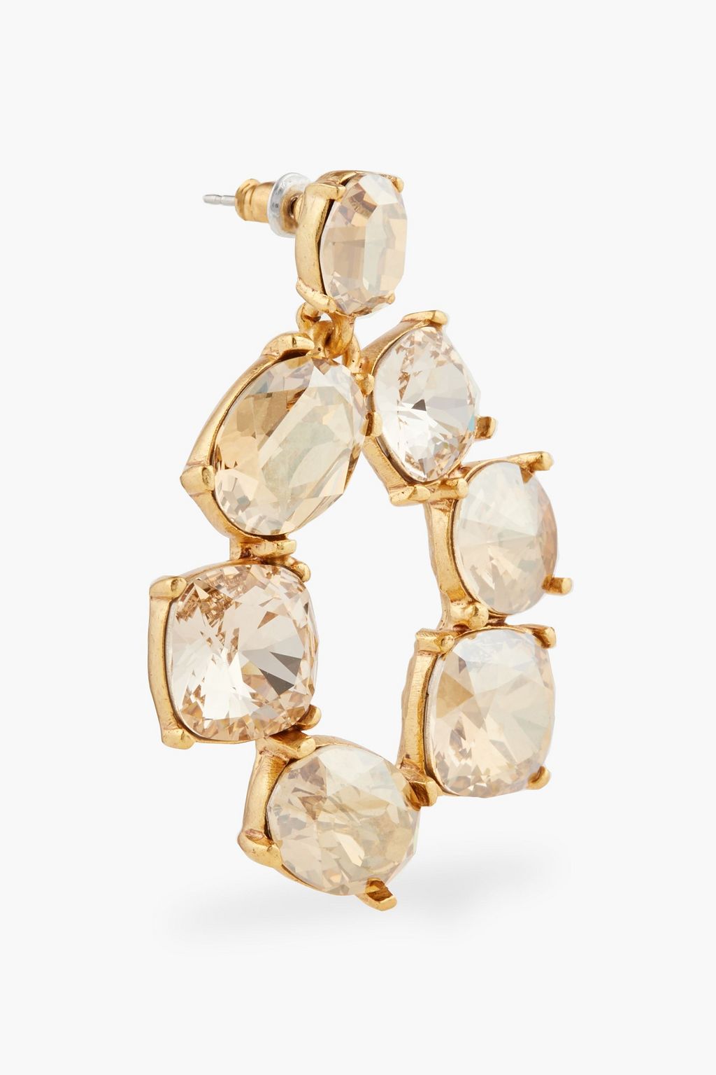 OSCAR DE LA RENTA Silver-tone crystal earrings
