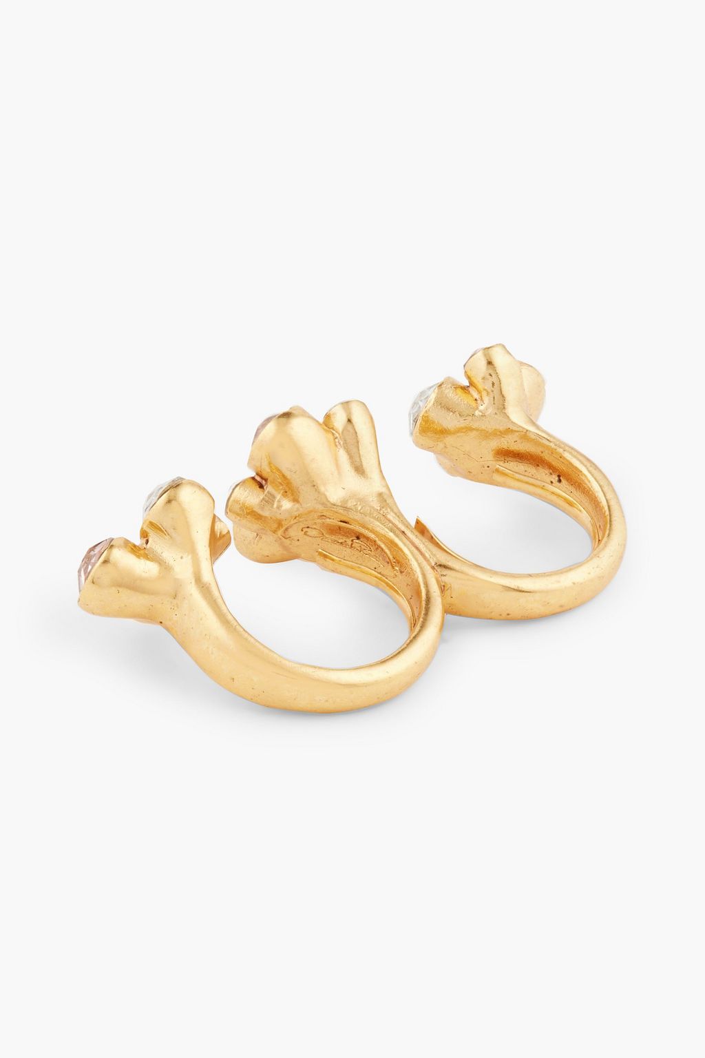 OSCAR DE LA RENTA Gold-tone crystal ring