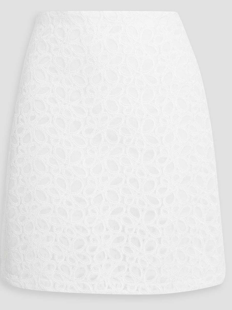 embroidered tulle mini skirt