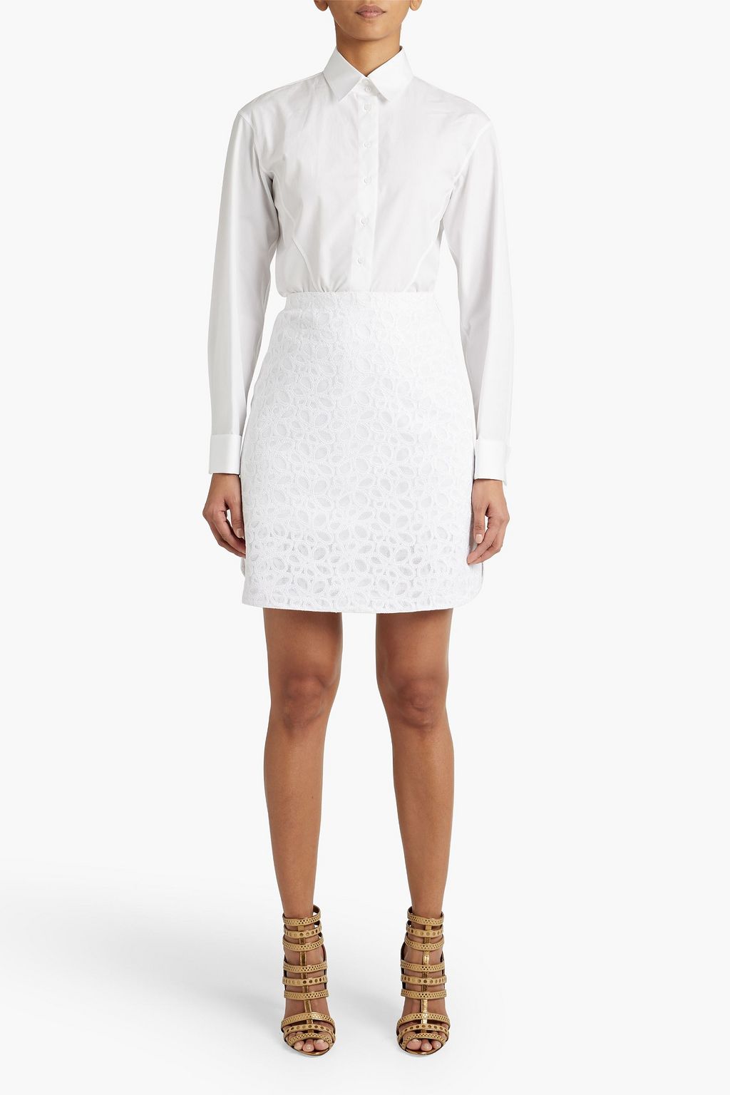 ALAÏA Embroidered tulle mini skirt