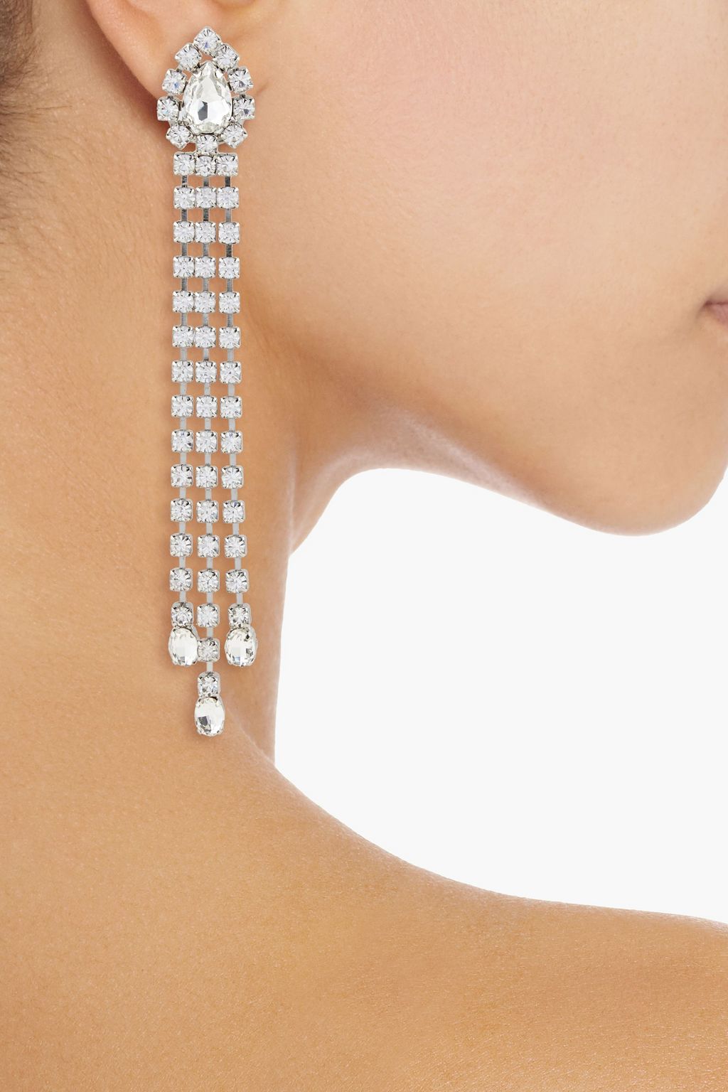 AREA Silver-tone crystal earrings