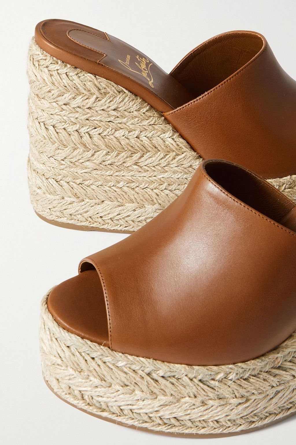 CHRISTIAN LOUBOUTIN Ariella Zeppa 130 leather wedge mules