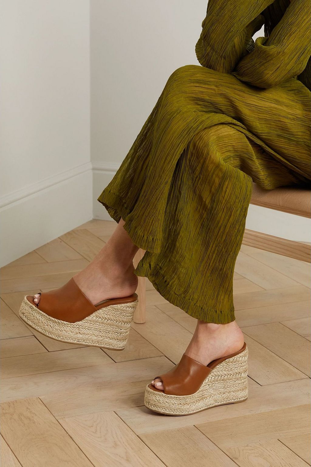 CHRISTIAN LOUBOUTIN Ariella Zeppa 130 leather wedge mules