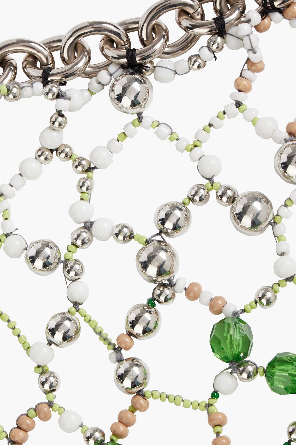 DRIES VAN NOTEN Silver-tone beaded necklace