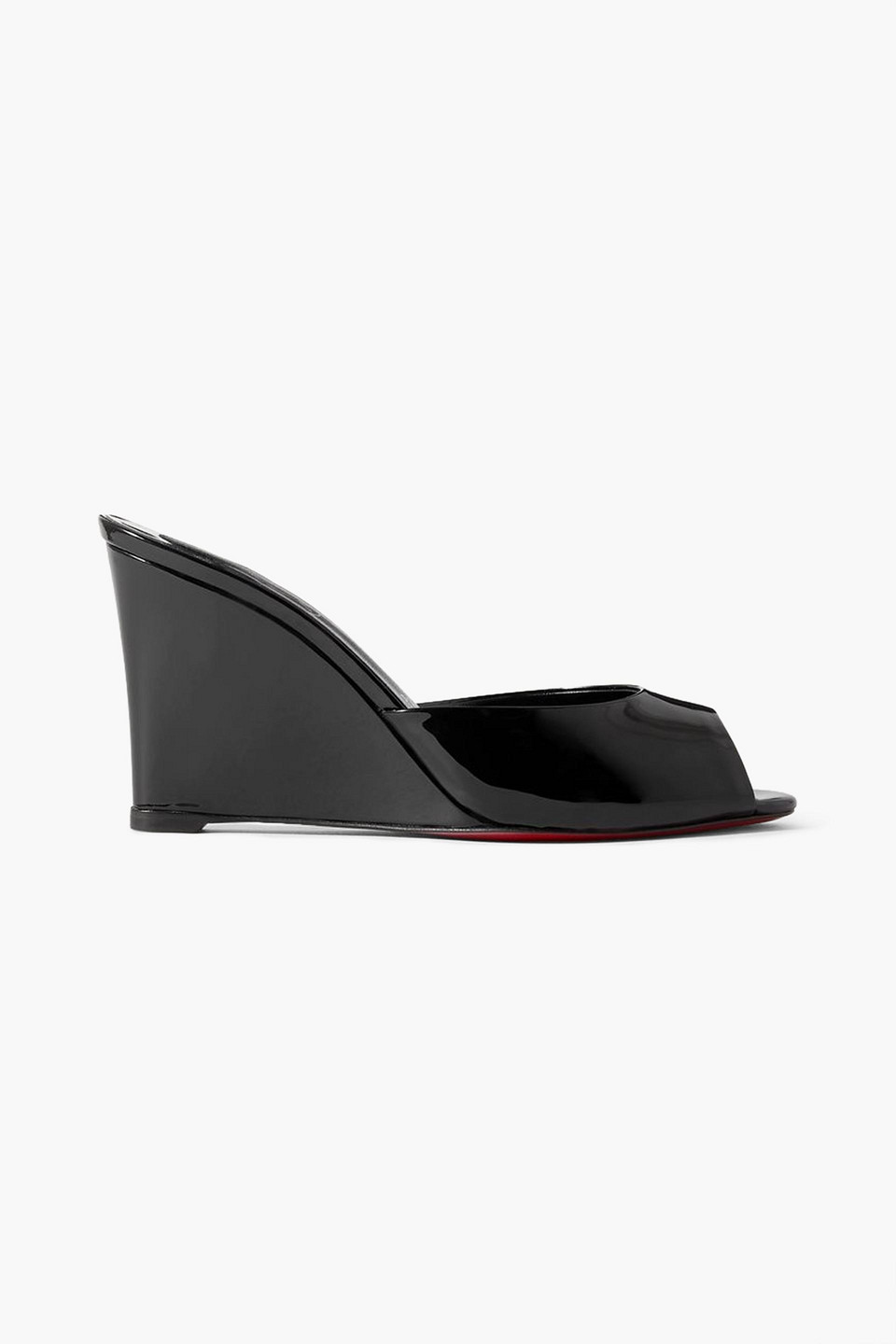 CHRISTIAN LOUBOUTIN ME DOLLY ZEPPA 85 PATENT-LEATHER WEDGE MULES