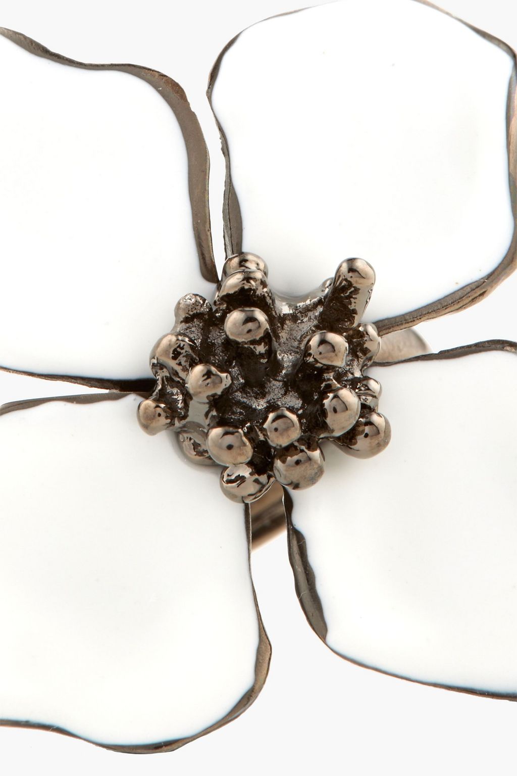 OSCAR DE LA RENTA Gunmetal-tone enamel ring