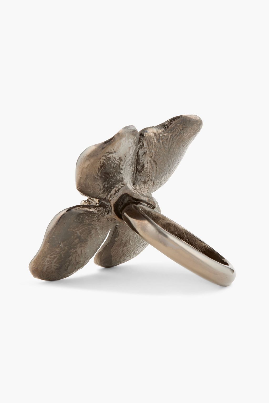 OSCAR DE LA RENTA Gunmetal-tone enamel ring