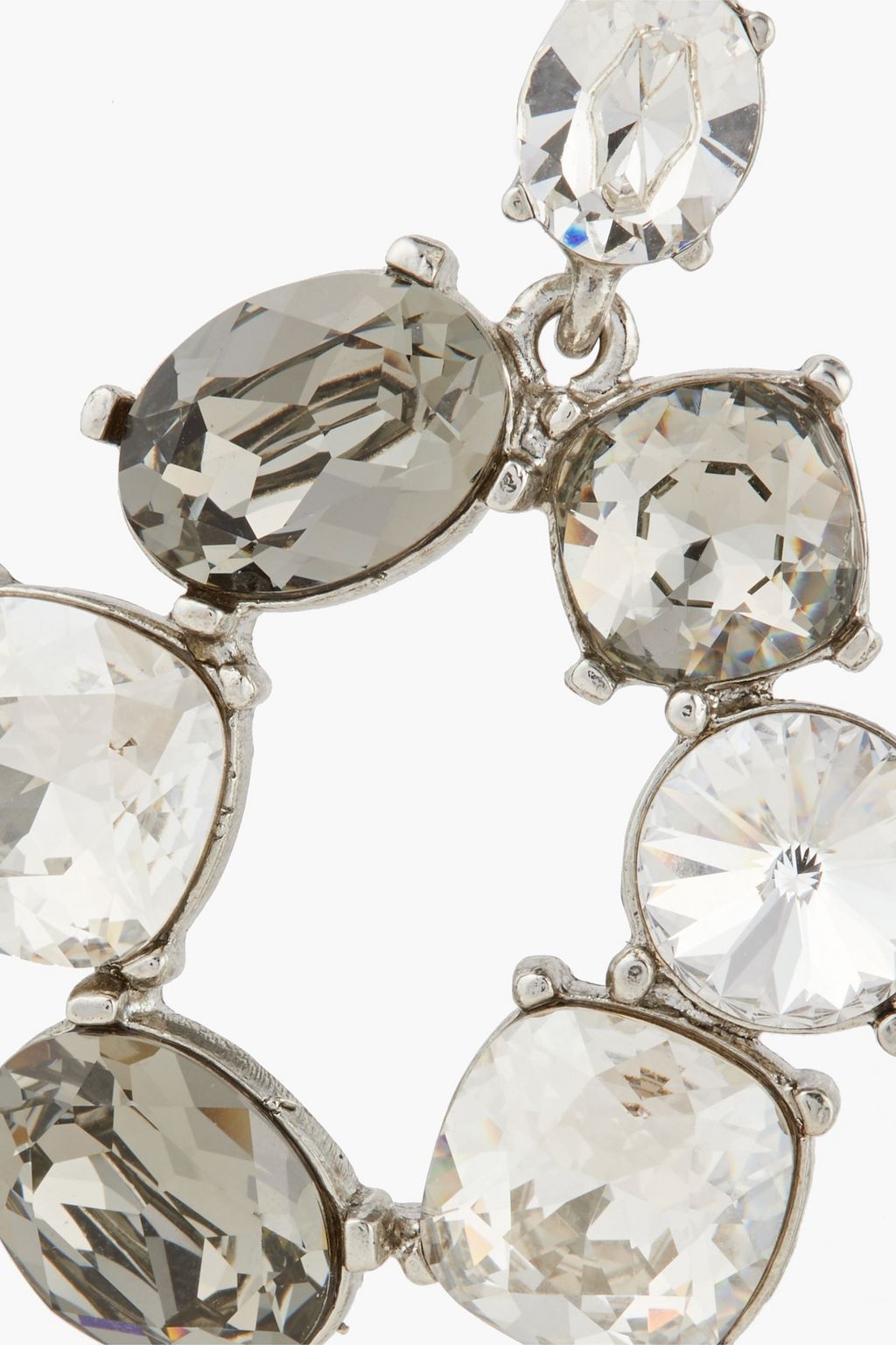 OSCAR DE LA RENTA Silver-tone crystal earrings