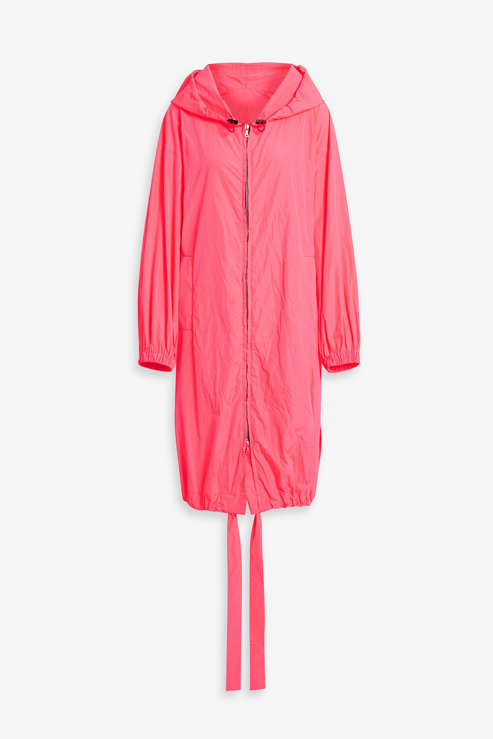Dries Van Noten Oversized Neon Shell Hooded Jacket In Bright Pink