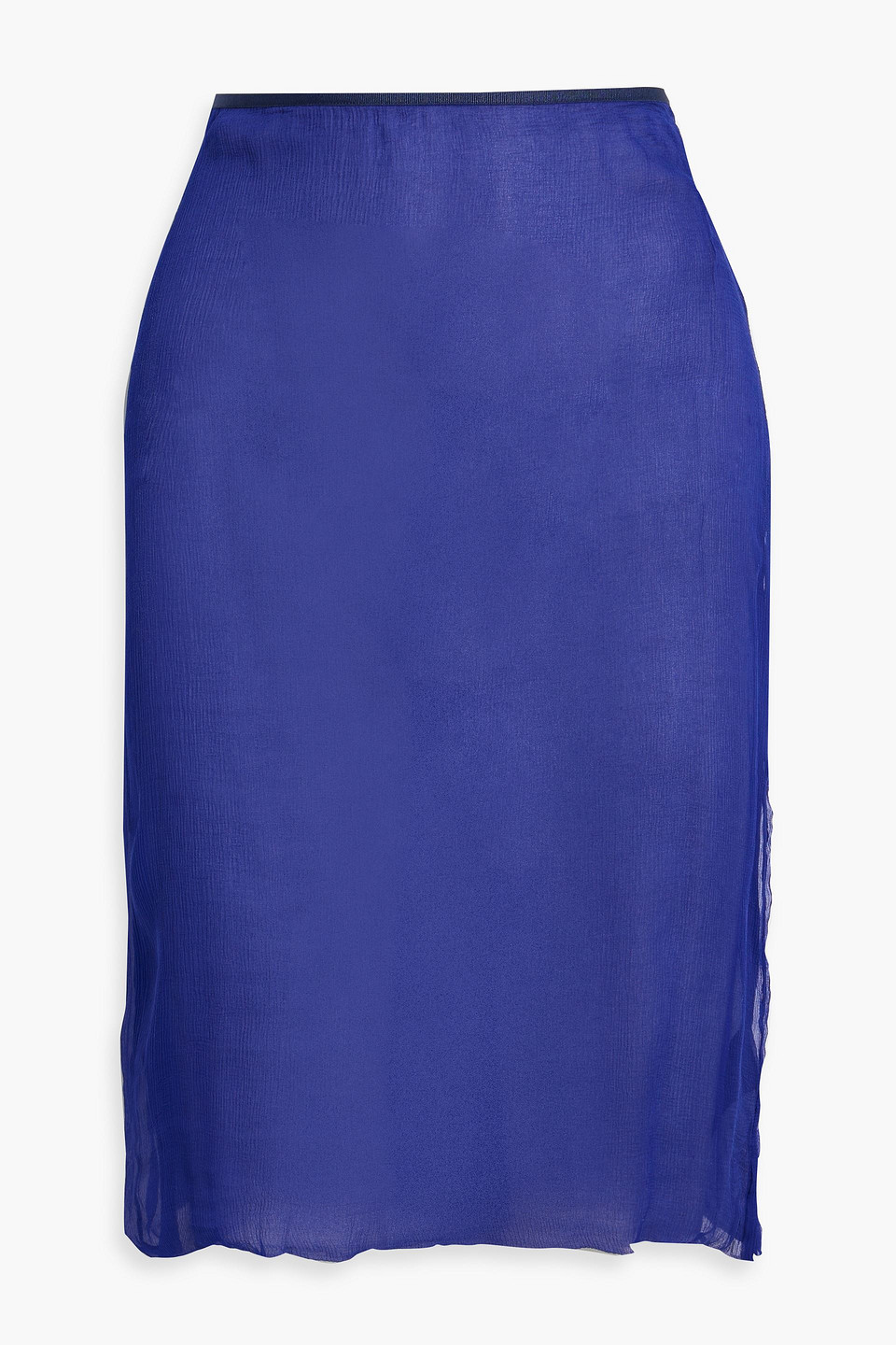 Dries Van Noten Silk-crepon Skirt In Blue