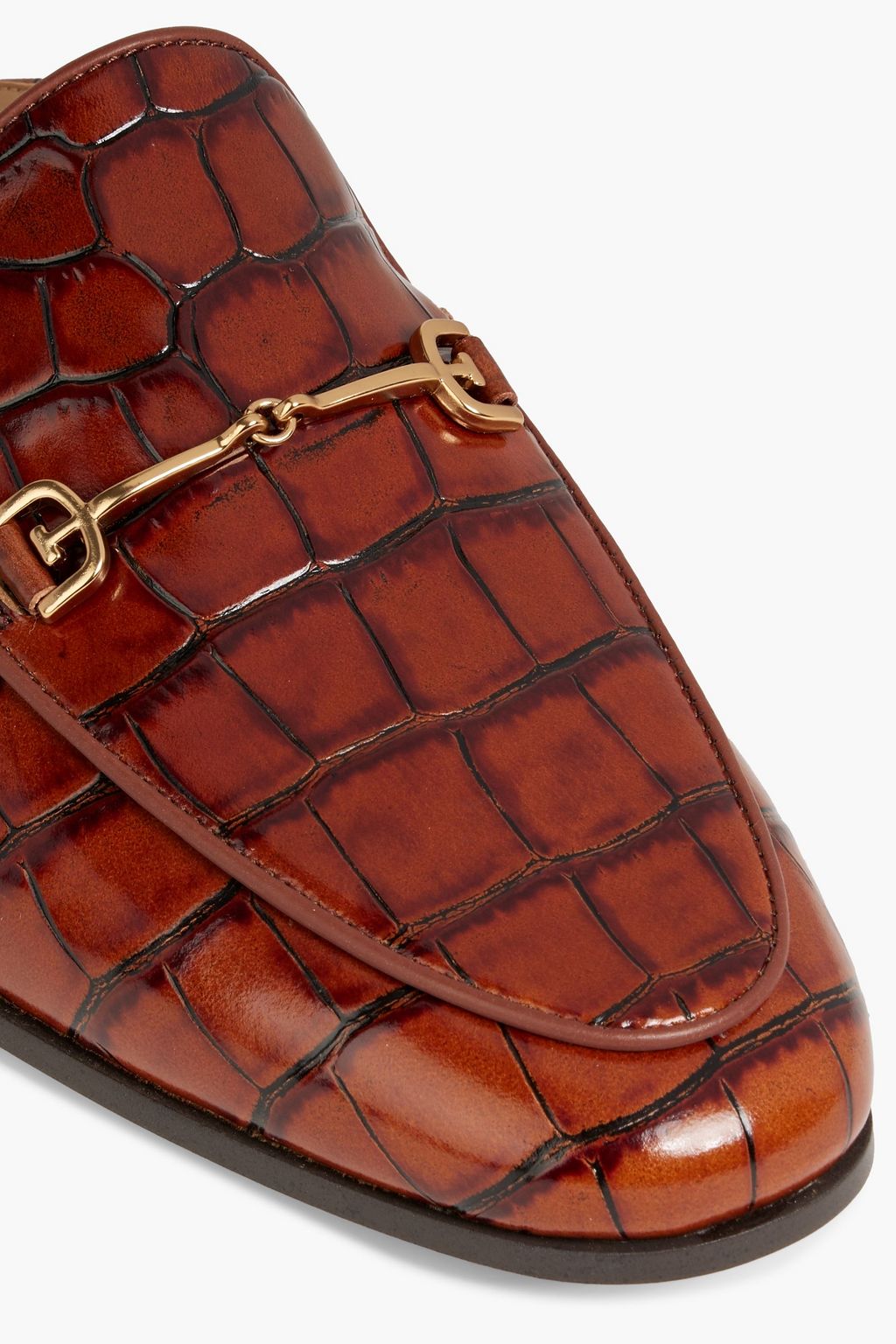 SAM EDELMAN شبشب ’ليني’ من الجلد بنمط التمساح مزين بزخارف
