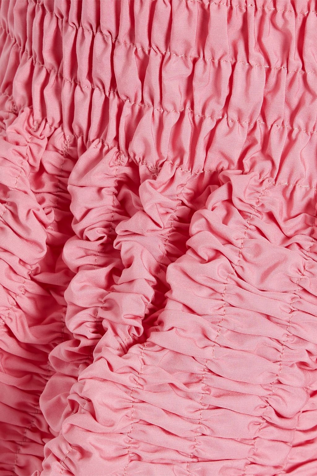 DRIES VAN NOTEN Shirred cotton-poplin skirt