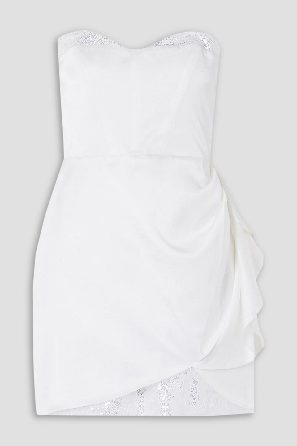 Rime Arodaky Crawford Sequin-embellished Satin-crepe Mini Dress In White