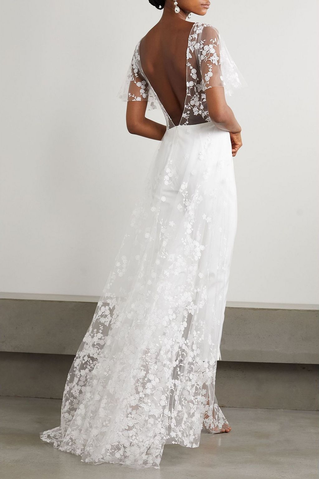 RIME ARODAKY Malak embroidered tulle and crepe jumpsuit