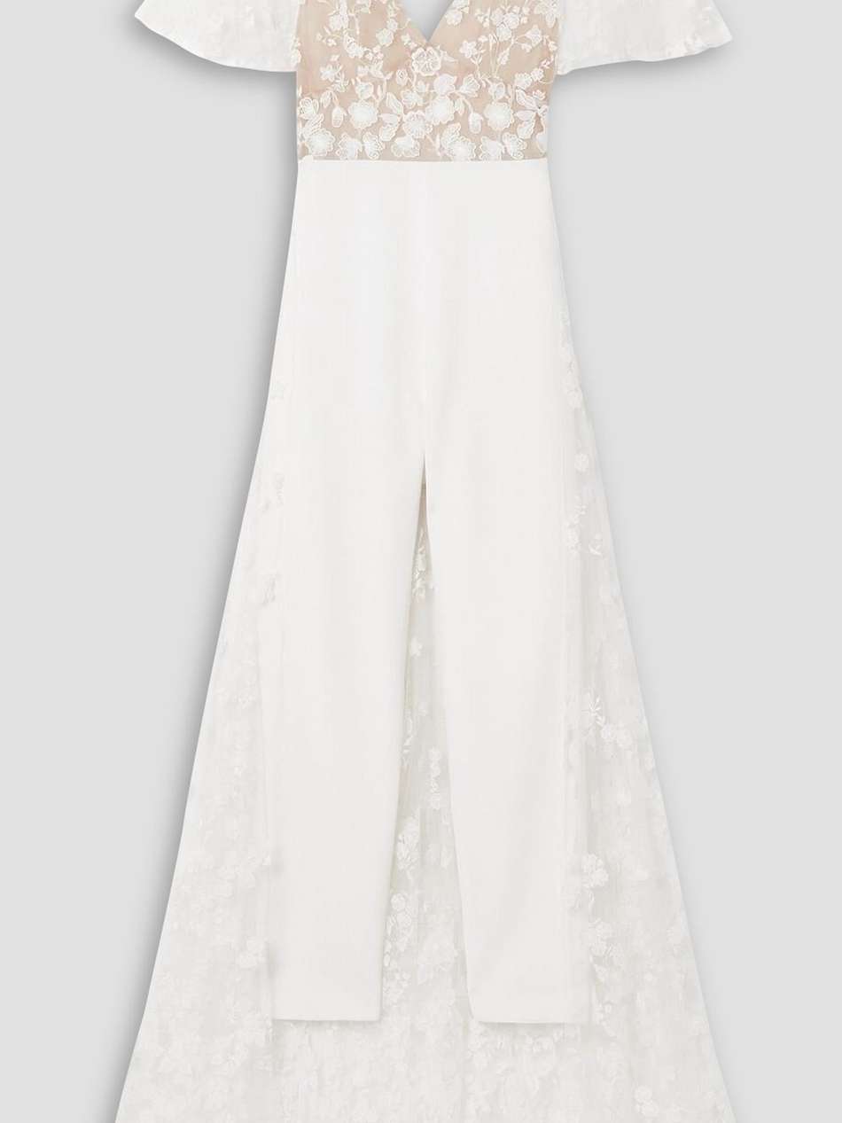 malak embroidered tulle and crepe jumpsuit