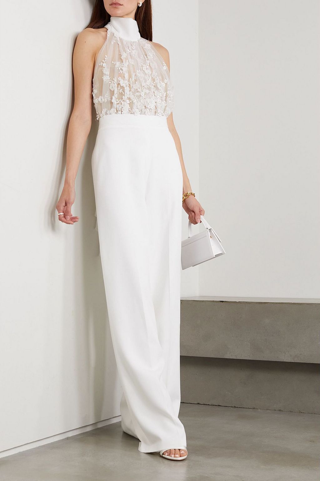 RIME ARODAKY Carolyn embellished lace, chiffon and crepe jumpsuit
