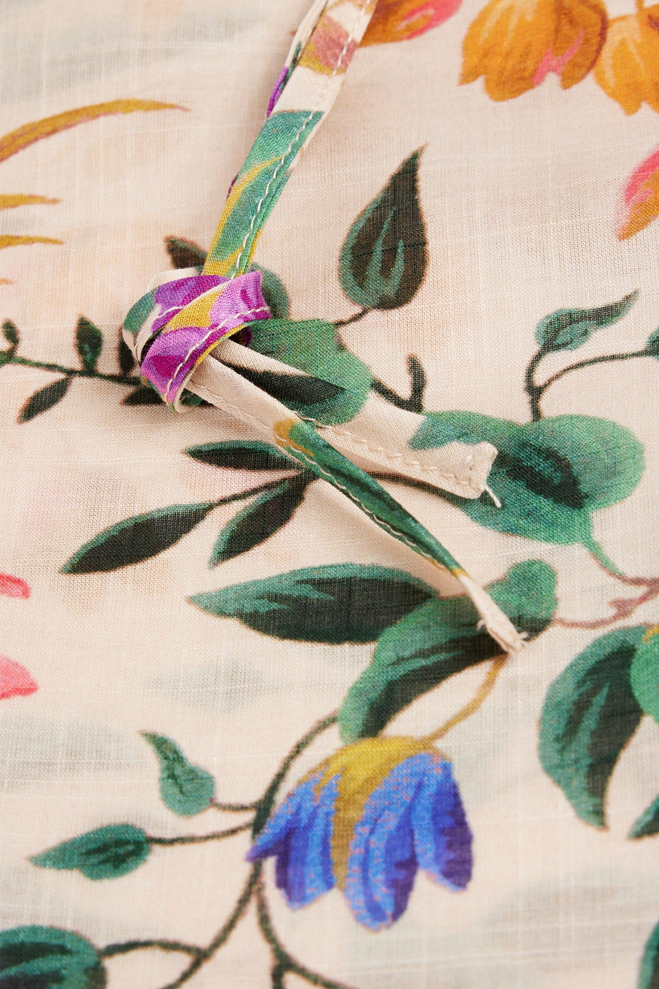 Zimmermann Floral-print Cotton Headscarf In Cream