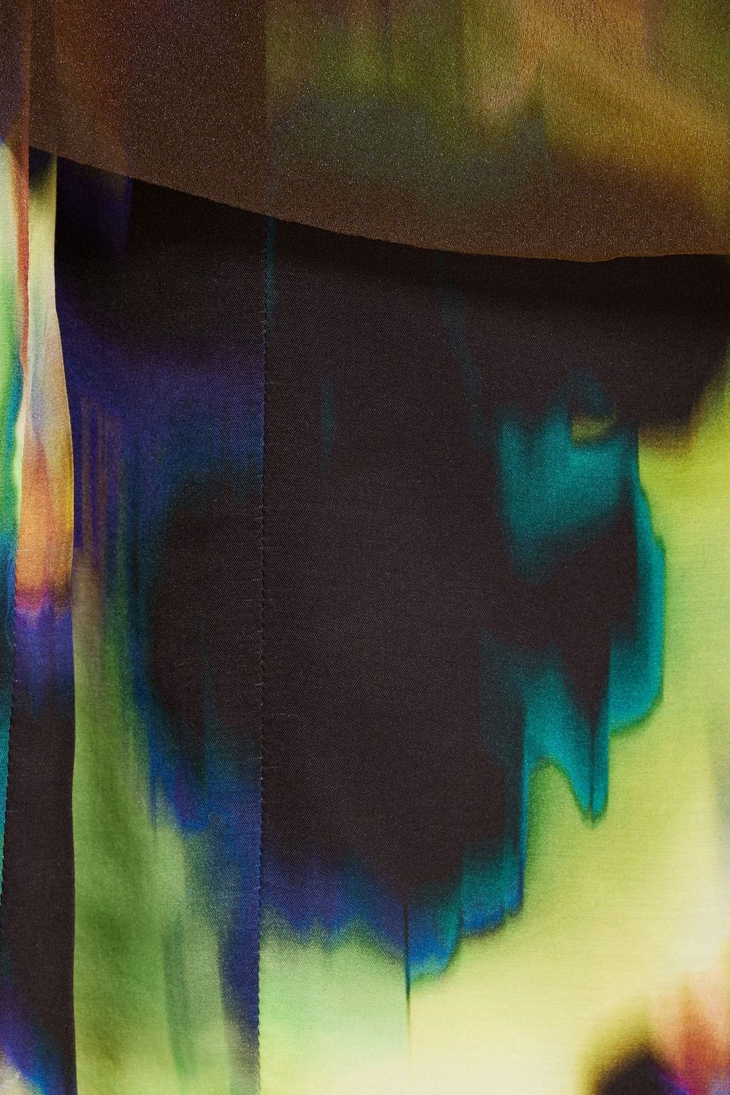 DRIES VAN NOTEN Layered printed chiffon and satin midi dress