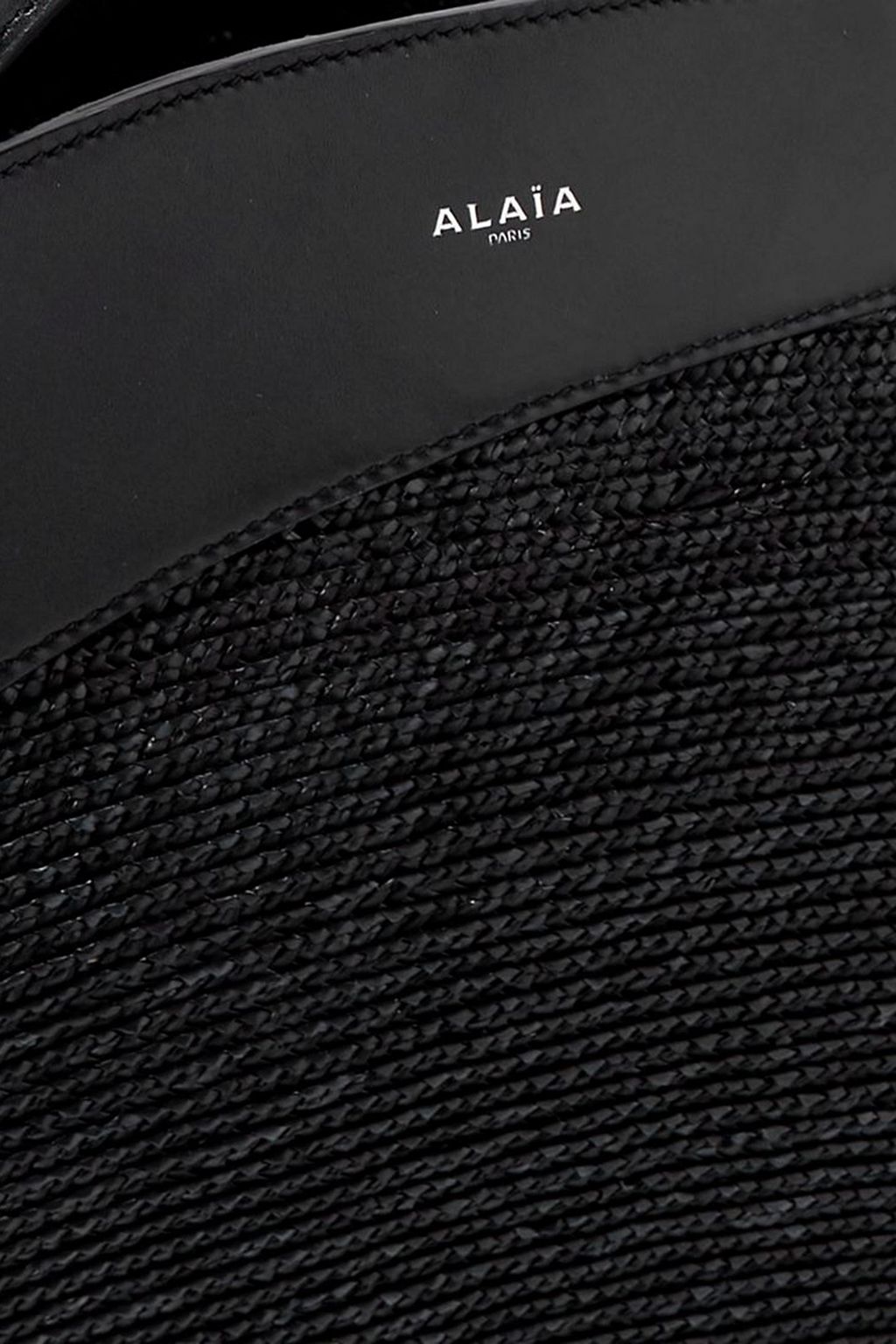 ALAÏA Khaima large leather-trimmed straw tote