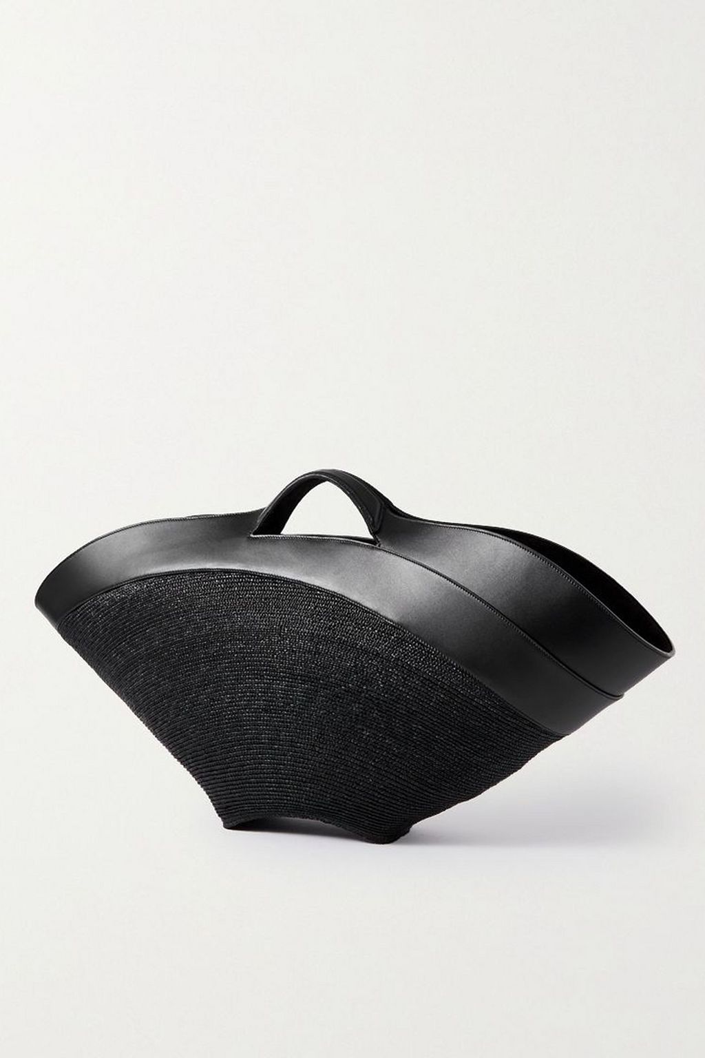 ALAÏA Khaima large leather-trimmed straw tote