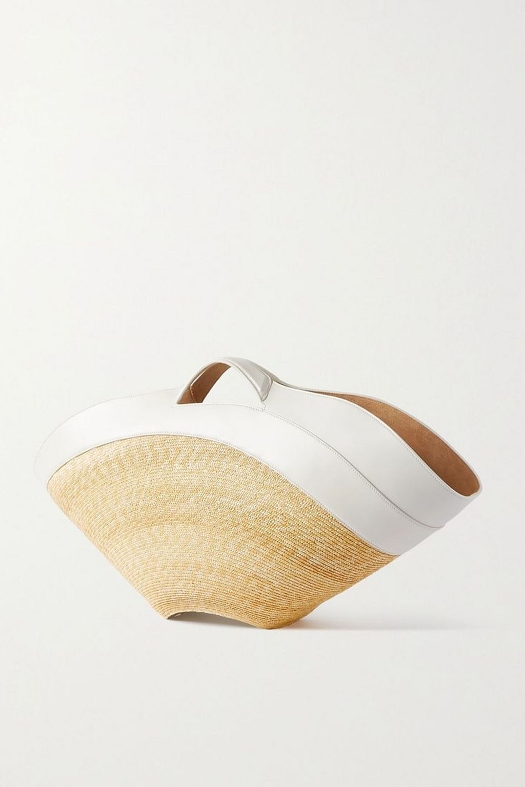 ALAÏA Khaima large leather-trimmed straw tote