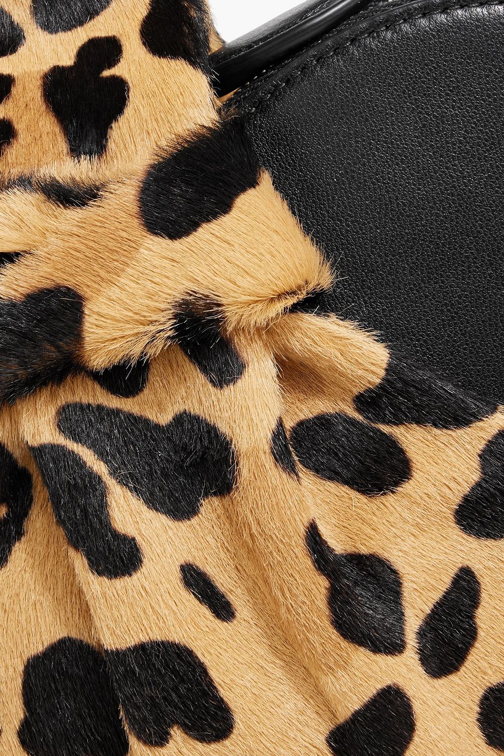 ALAÏA Le Cache Coeur leopard-print calf hair and leather clutch