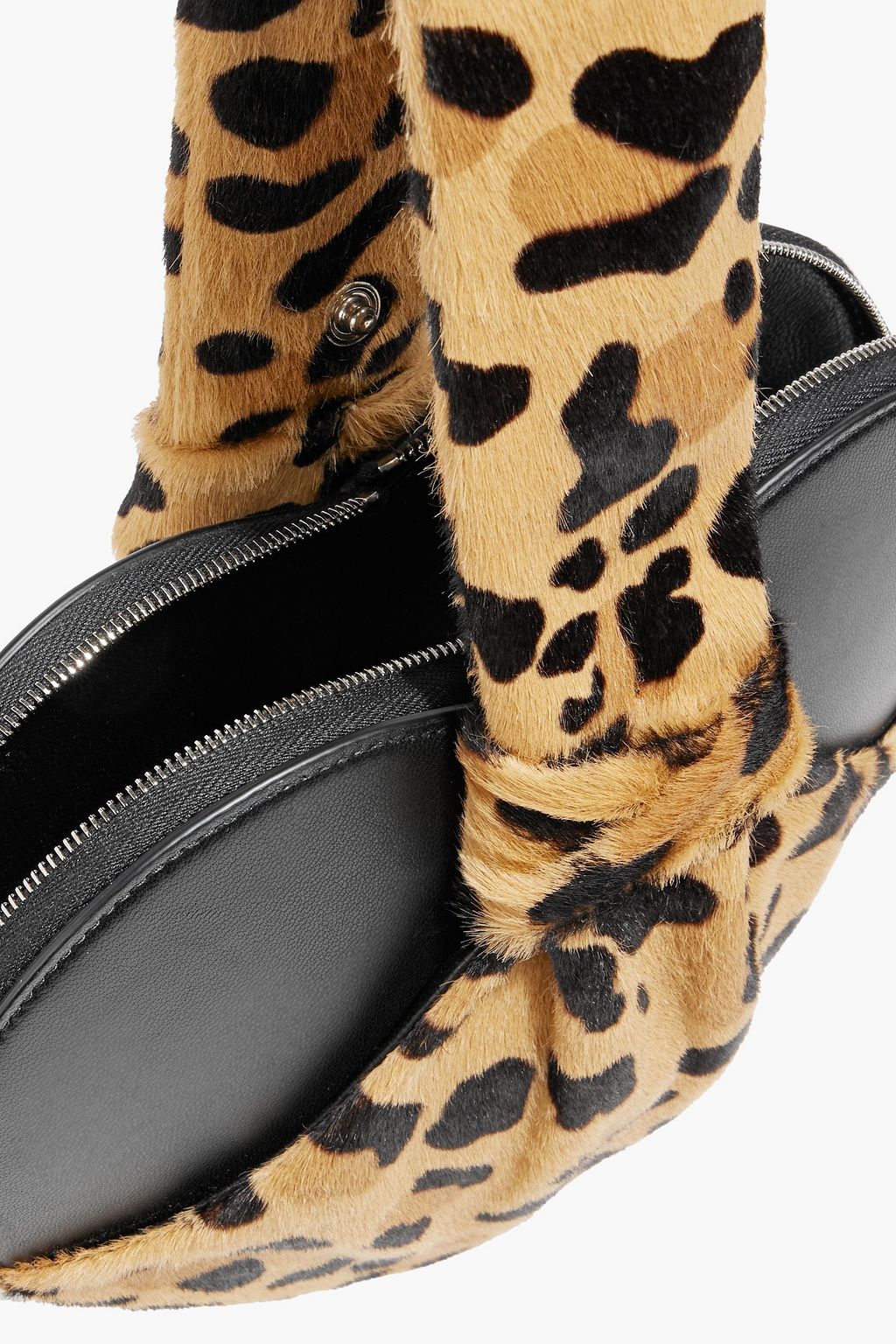 ALAÏA Le Cache Coeur leopard-print calf hair and leather clutch