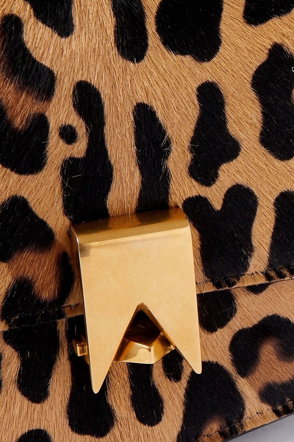 ALAÏA 르 파파 레오파드 프린트 카프 헤어 & 가죽 숄더 백