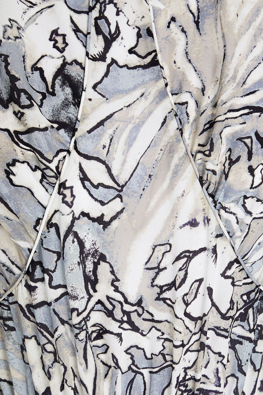 IRO Wrap-effect printed silk crepe de chine midi dress