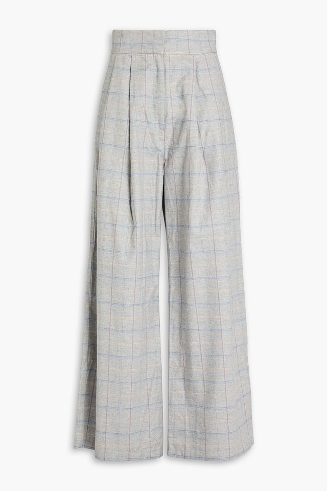 Satin-twill wide-leg pants
