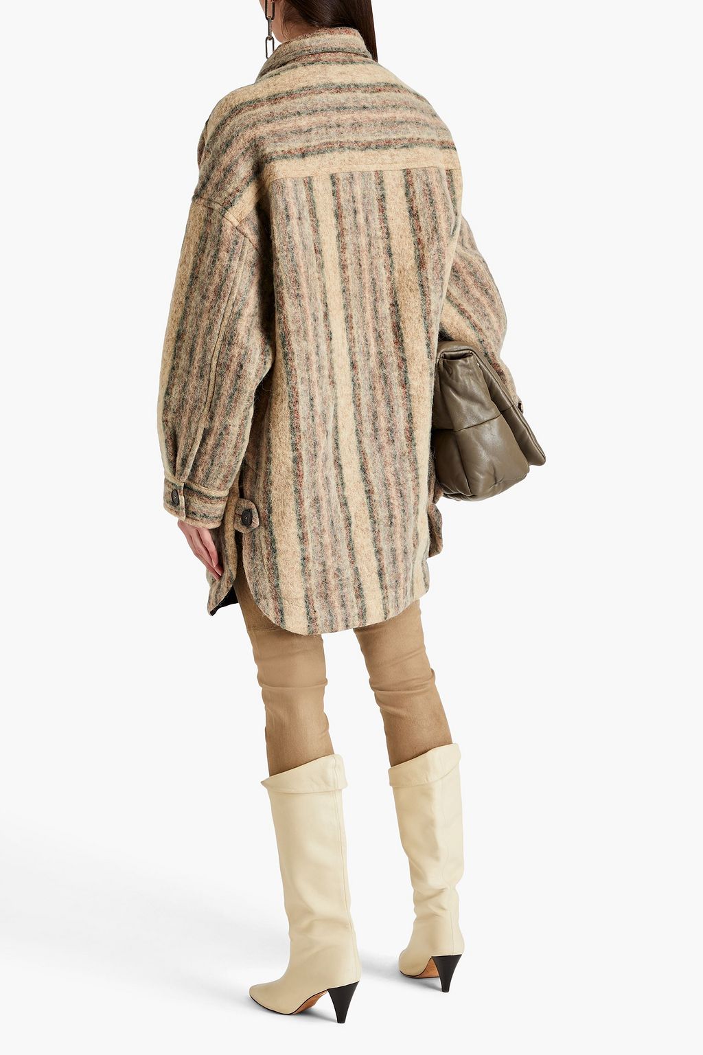 IRO Oversized striped brushed knitted jacket