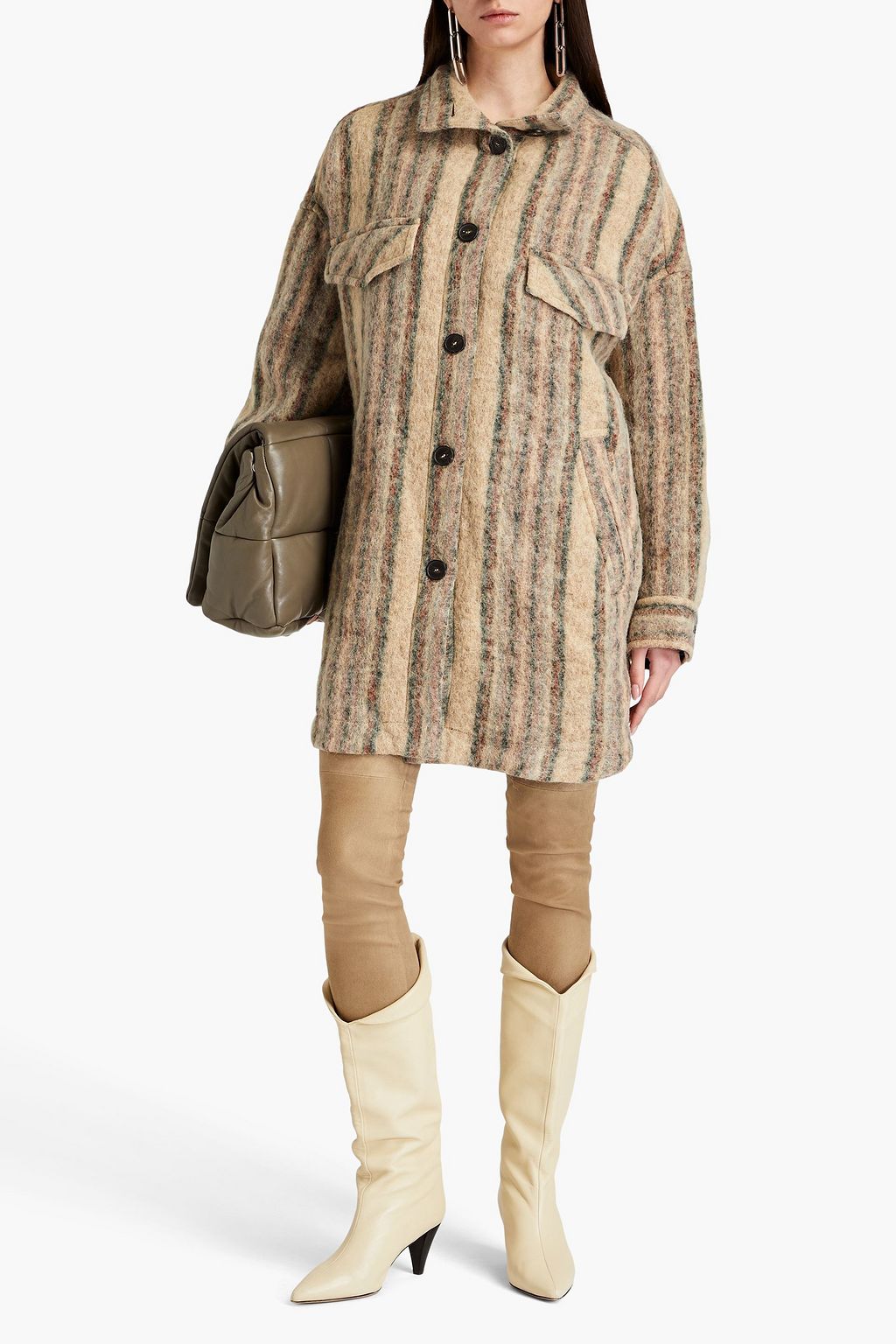 IRO Oversized striped brushed knitted jacket