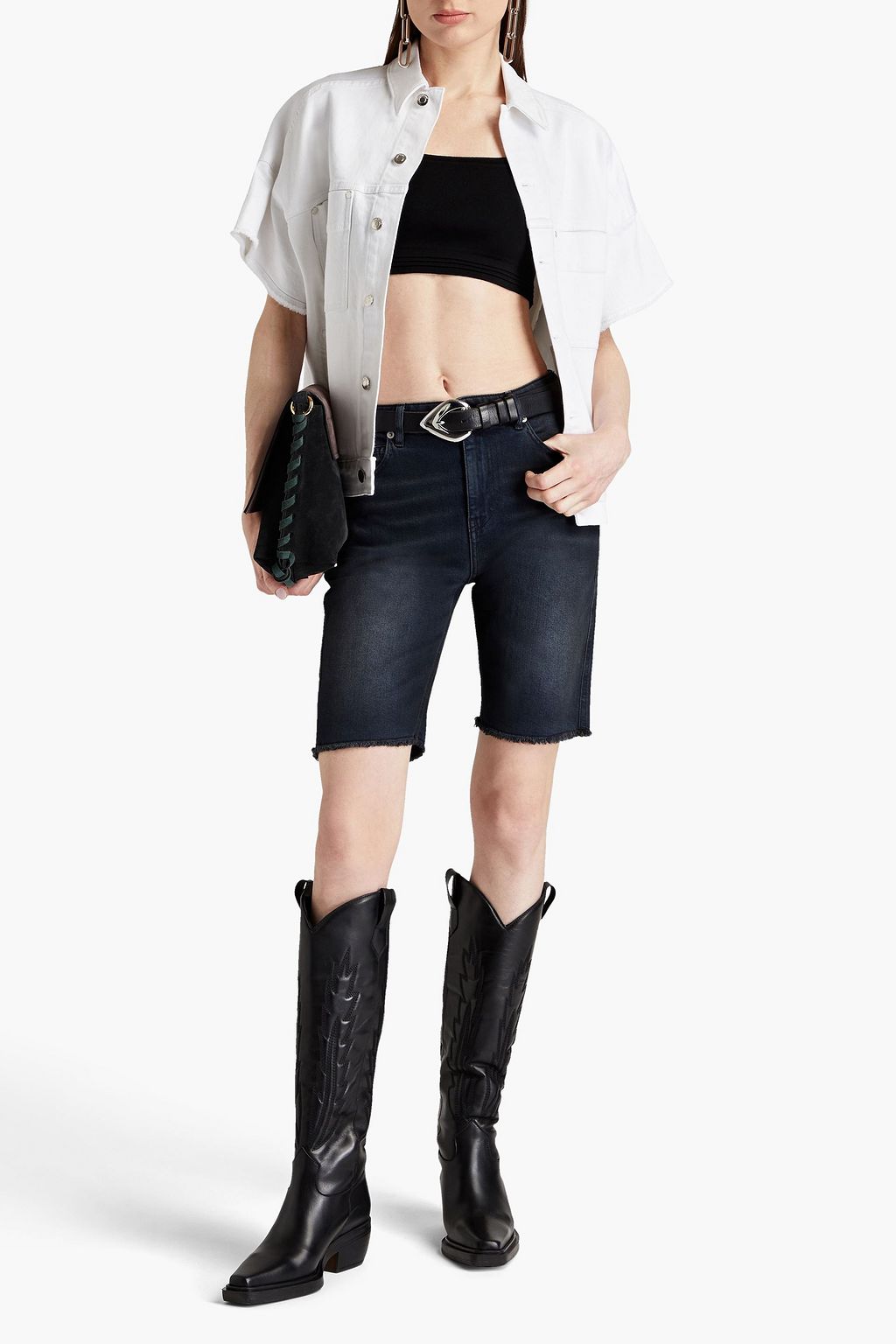 IRO デニム ショートパンツ 色あせ加工