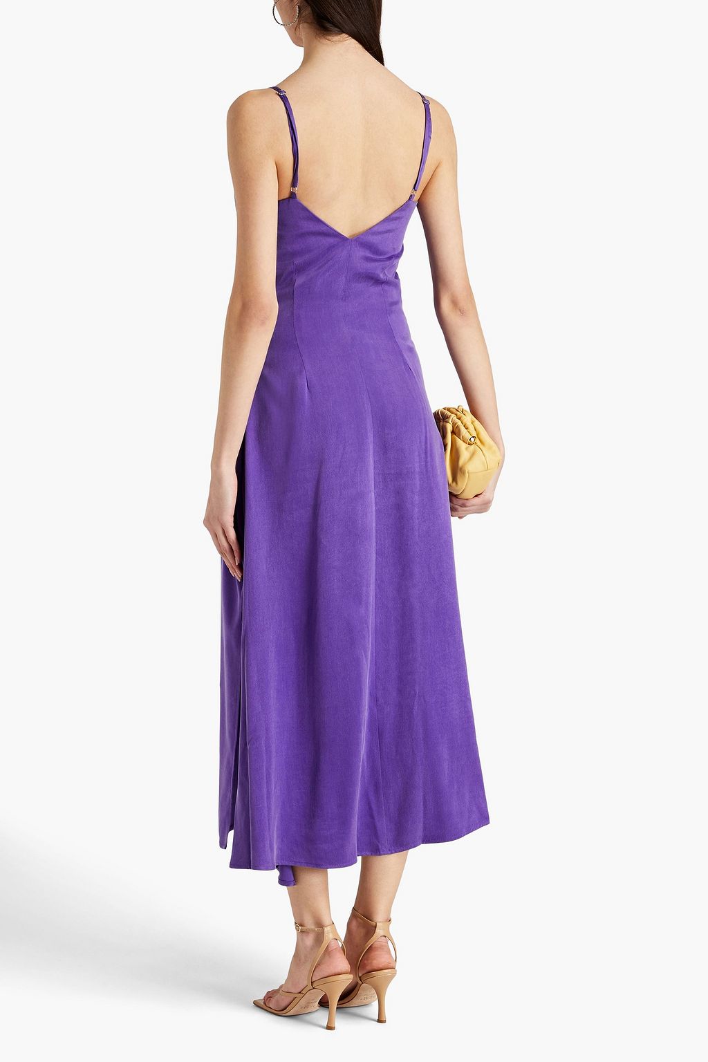 MYKKE HOFMANN Washed cupro-blend satin midi dress