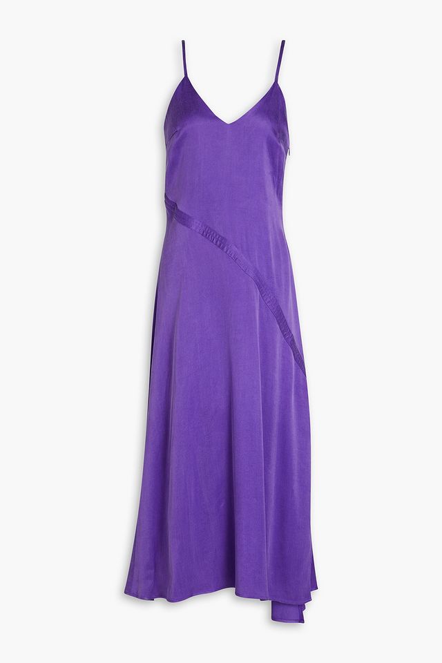 Washed cupro-blend satin midi dress