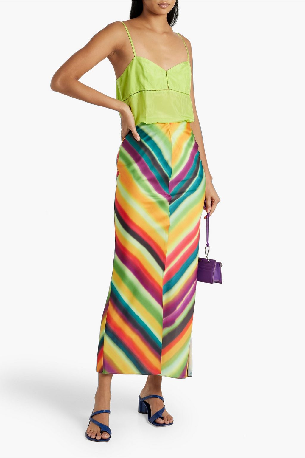DRIES VAN NOTEN Lattice-trimmed silk camisole
