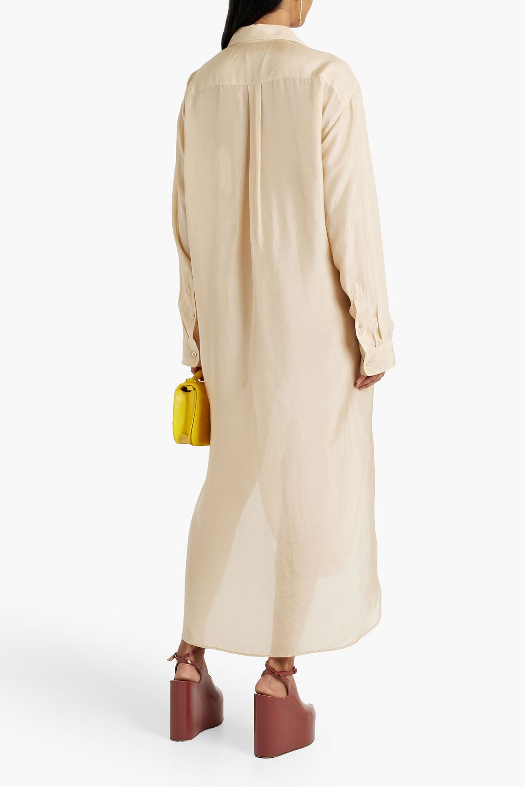 DRIES VAN NOTEN Silk midi shirt dress