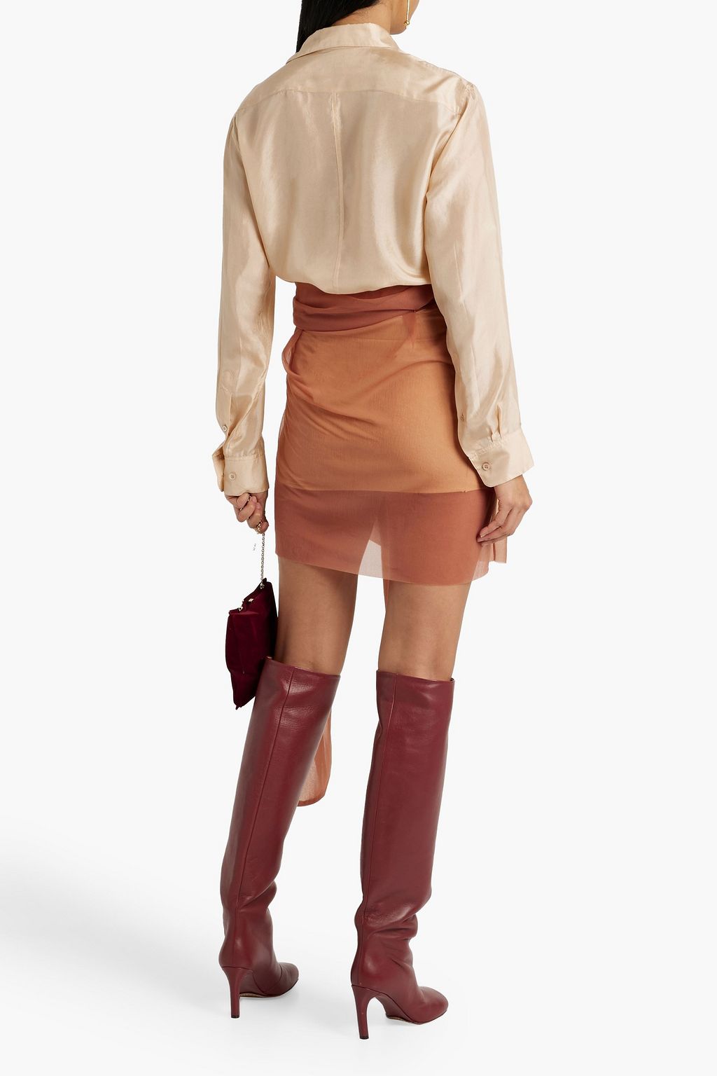 DRIES VAN NOTEN Draped chiffon mini skirt
