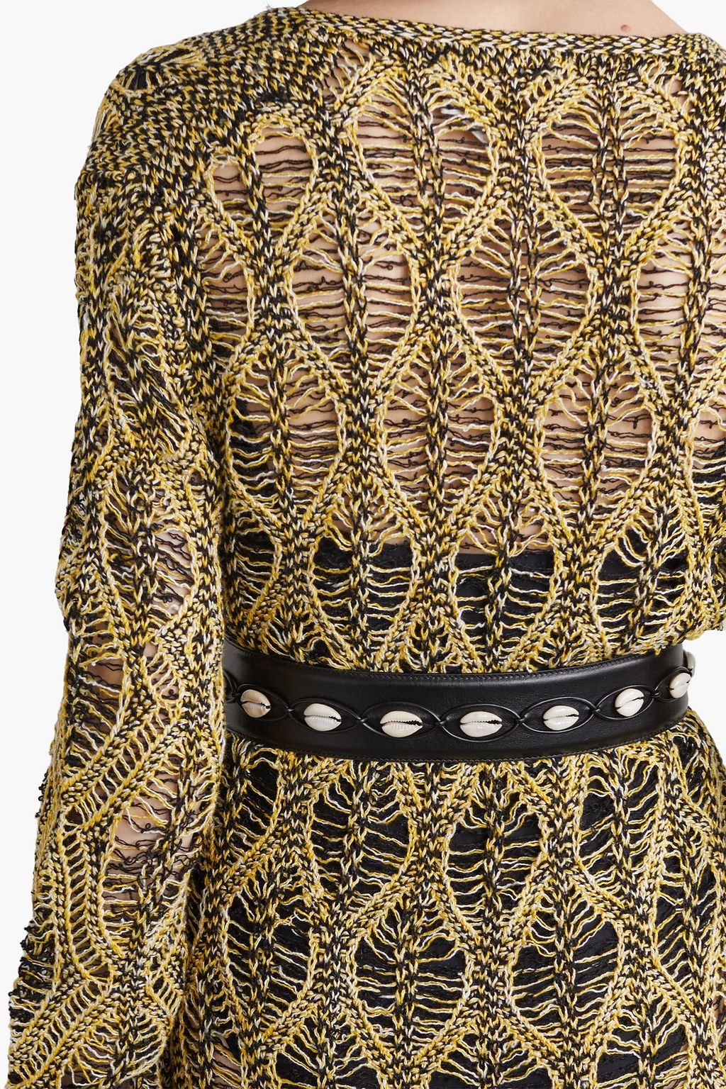 CHLOÉ Shell-embellished leather belt