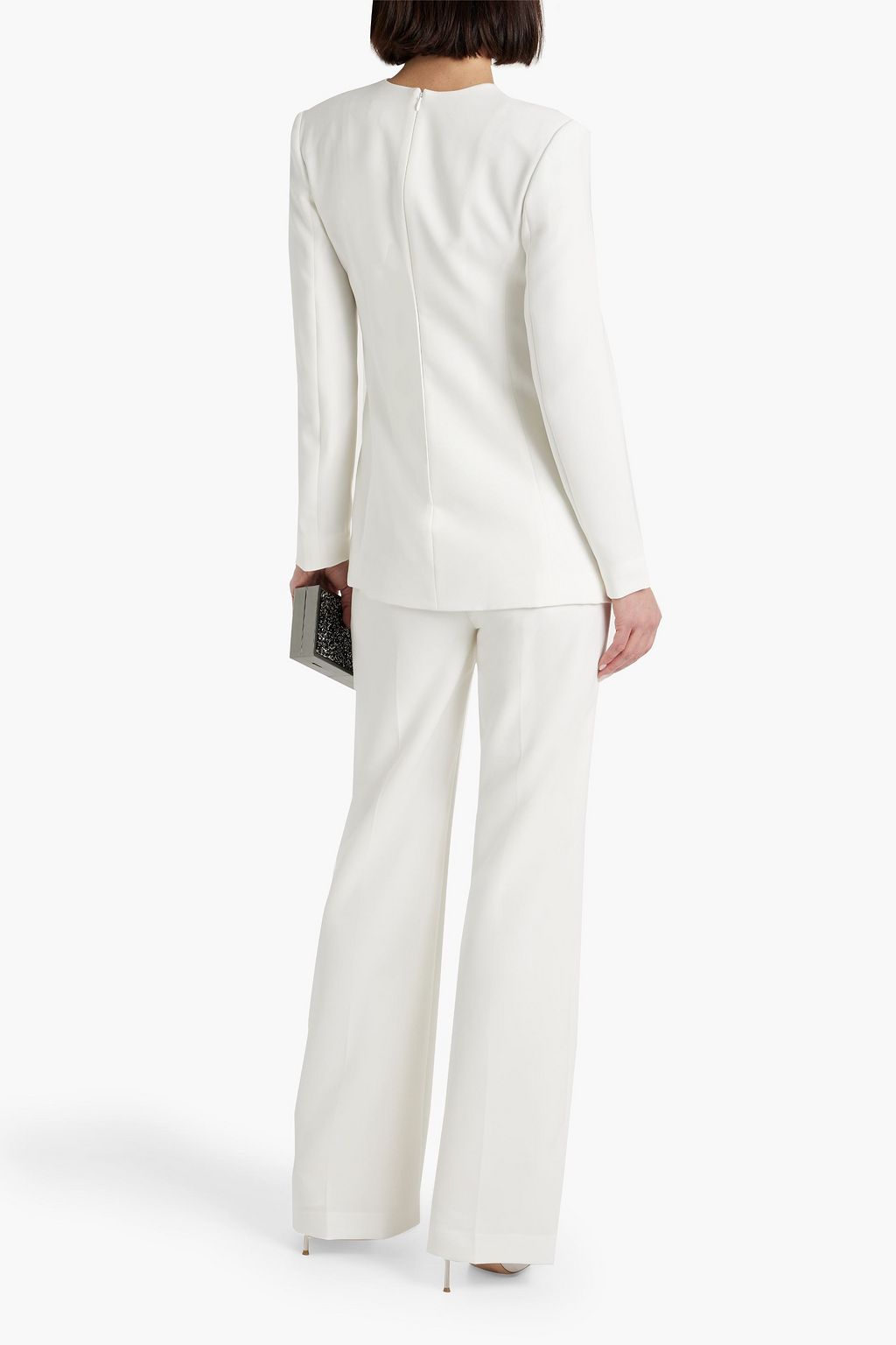 HALSTON Jemma tie-front crepe blazer