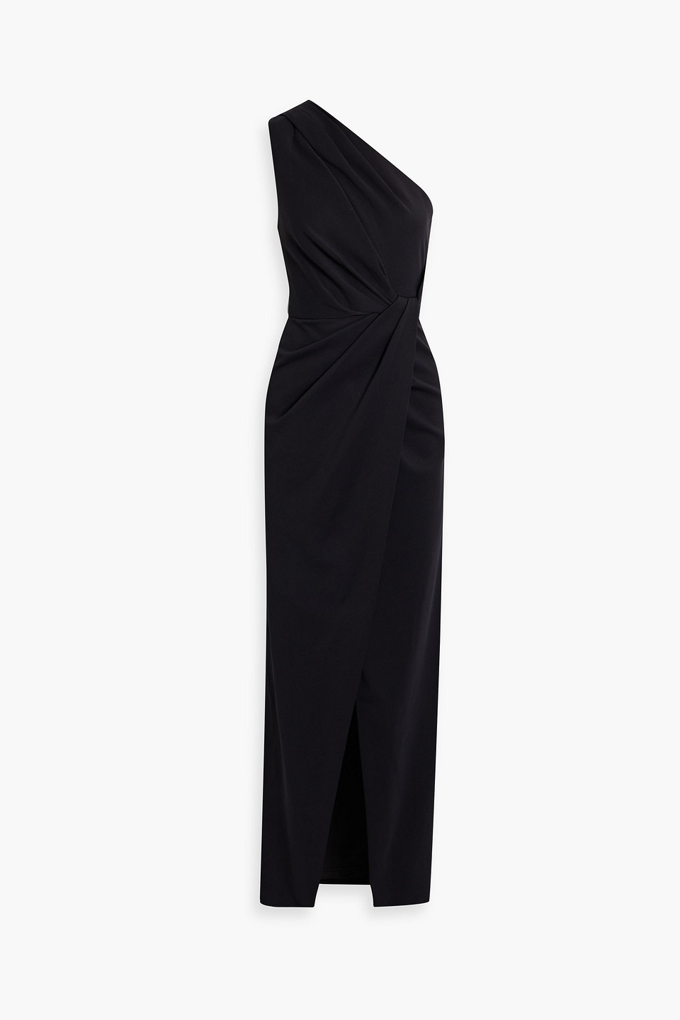 Celeste one-shoulder draped ponte gown