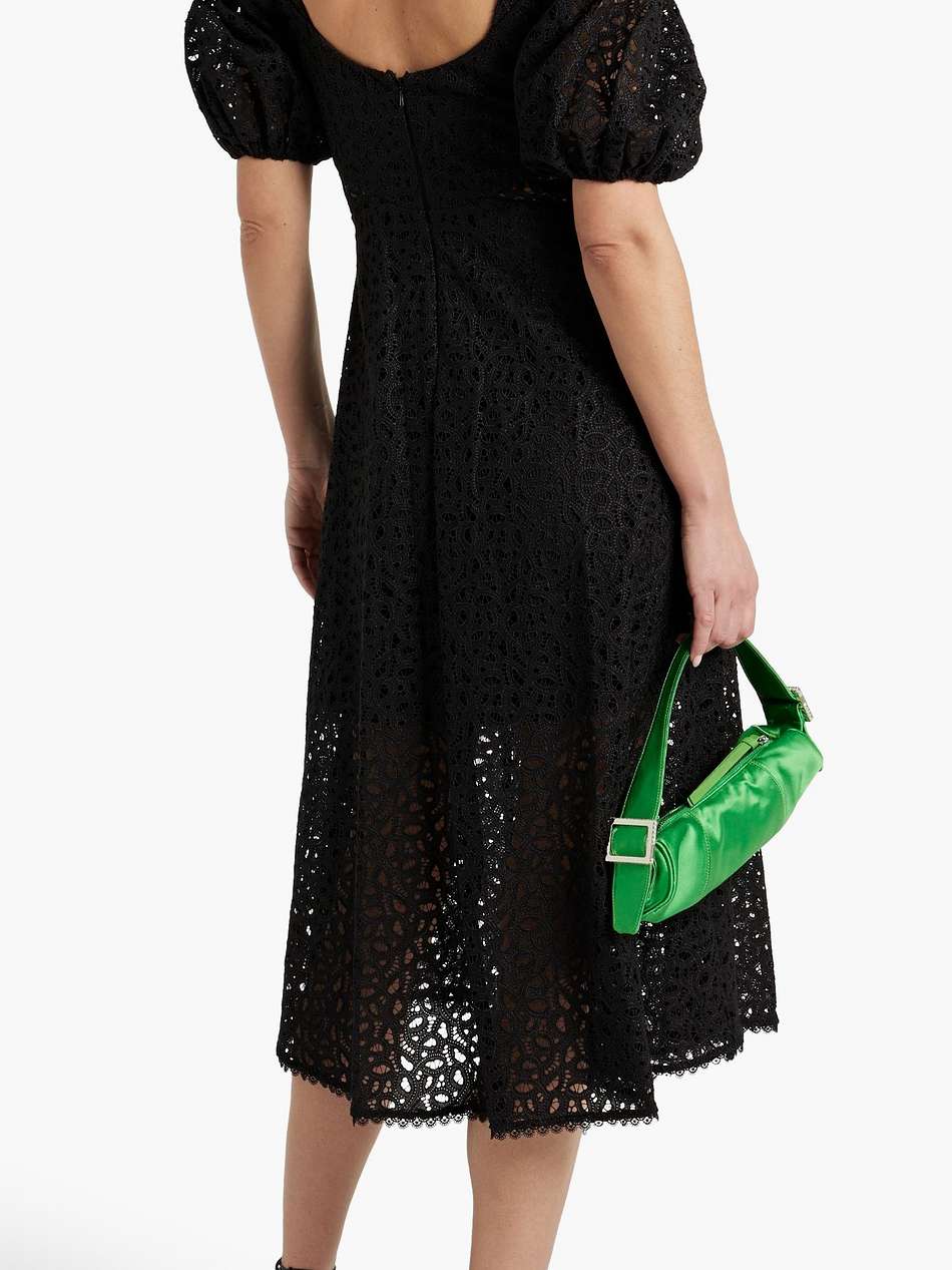 macramé lace midi dress