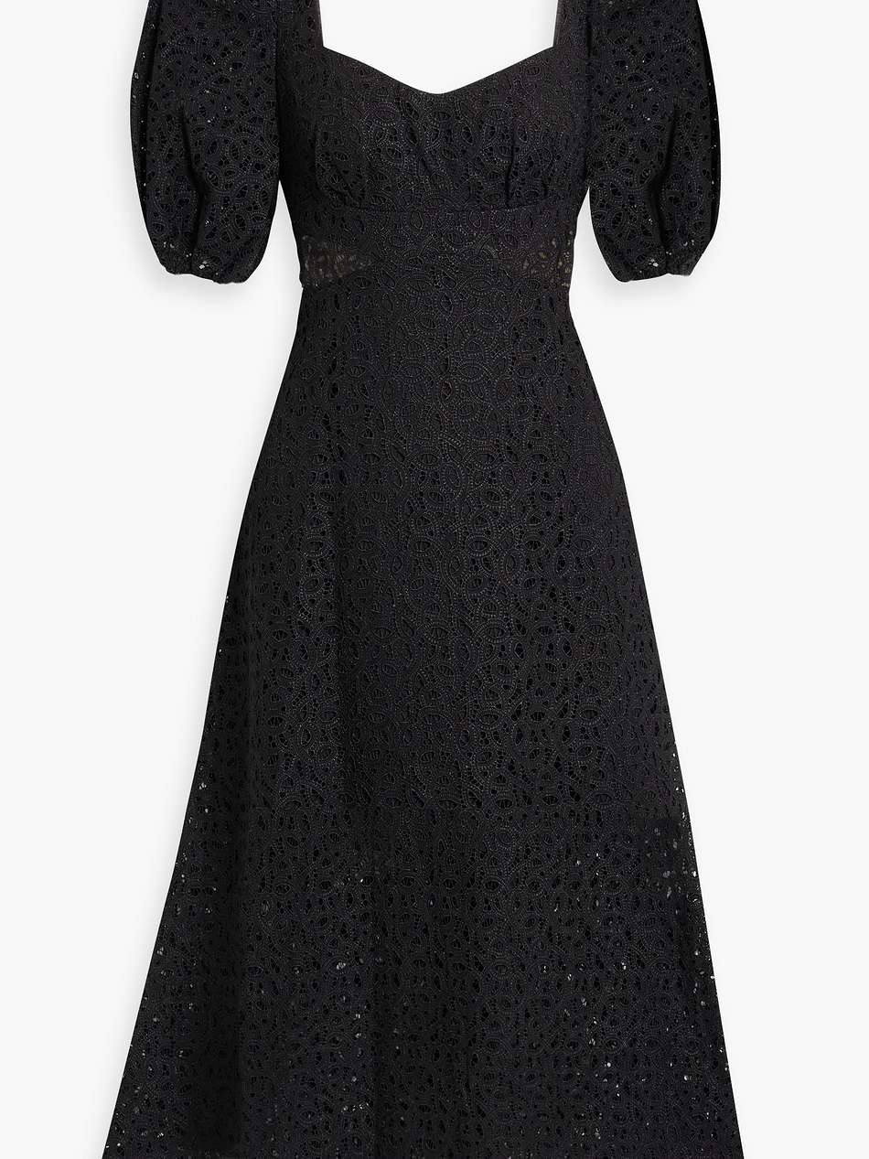 macramé lace midi dress