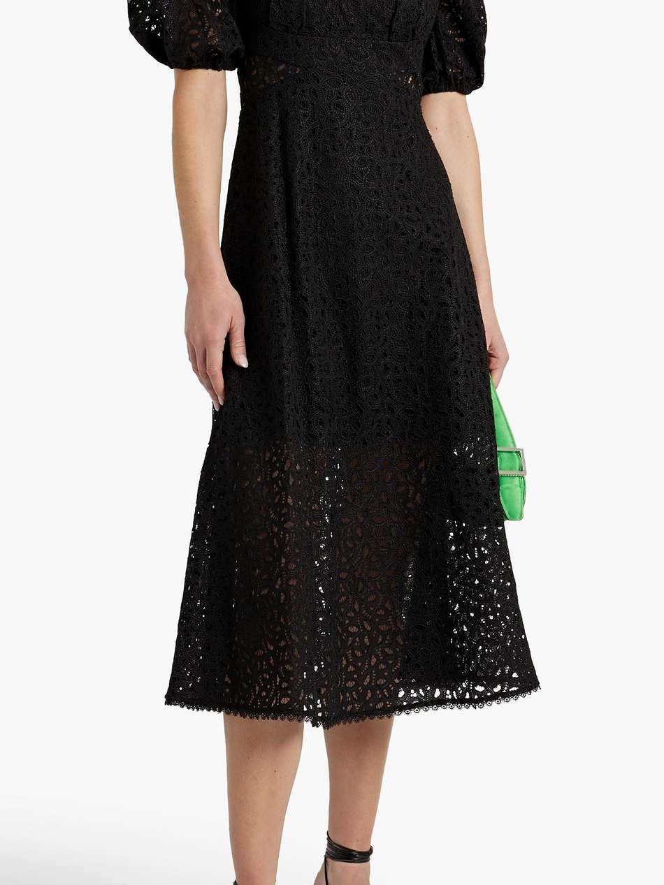 macramé lace midi dress