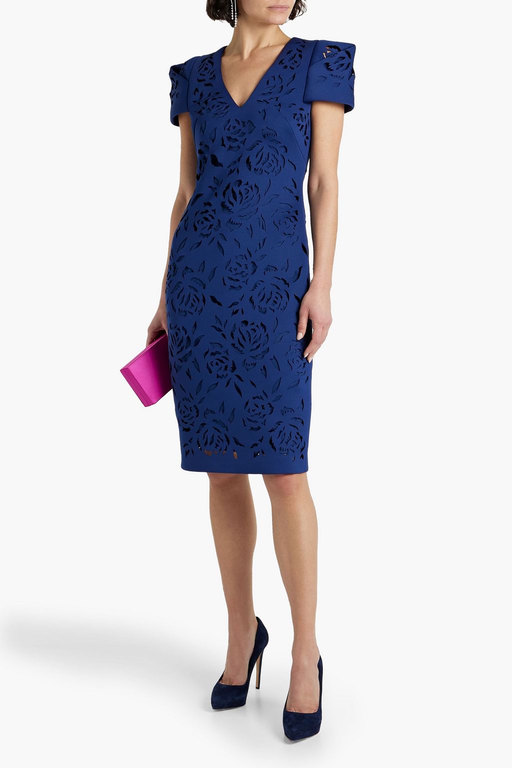 BADGLEY MISCHKA Lasercut scuba dress THE