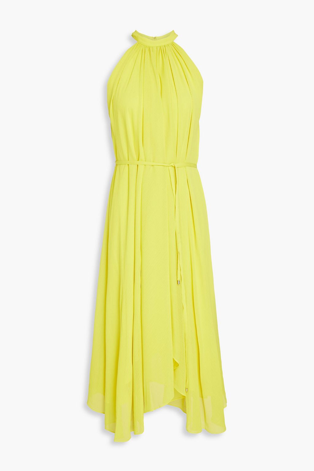 SALONI Iris gathered crinkled chiffon midi dress THE OUTNET