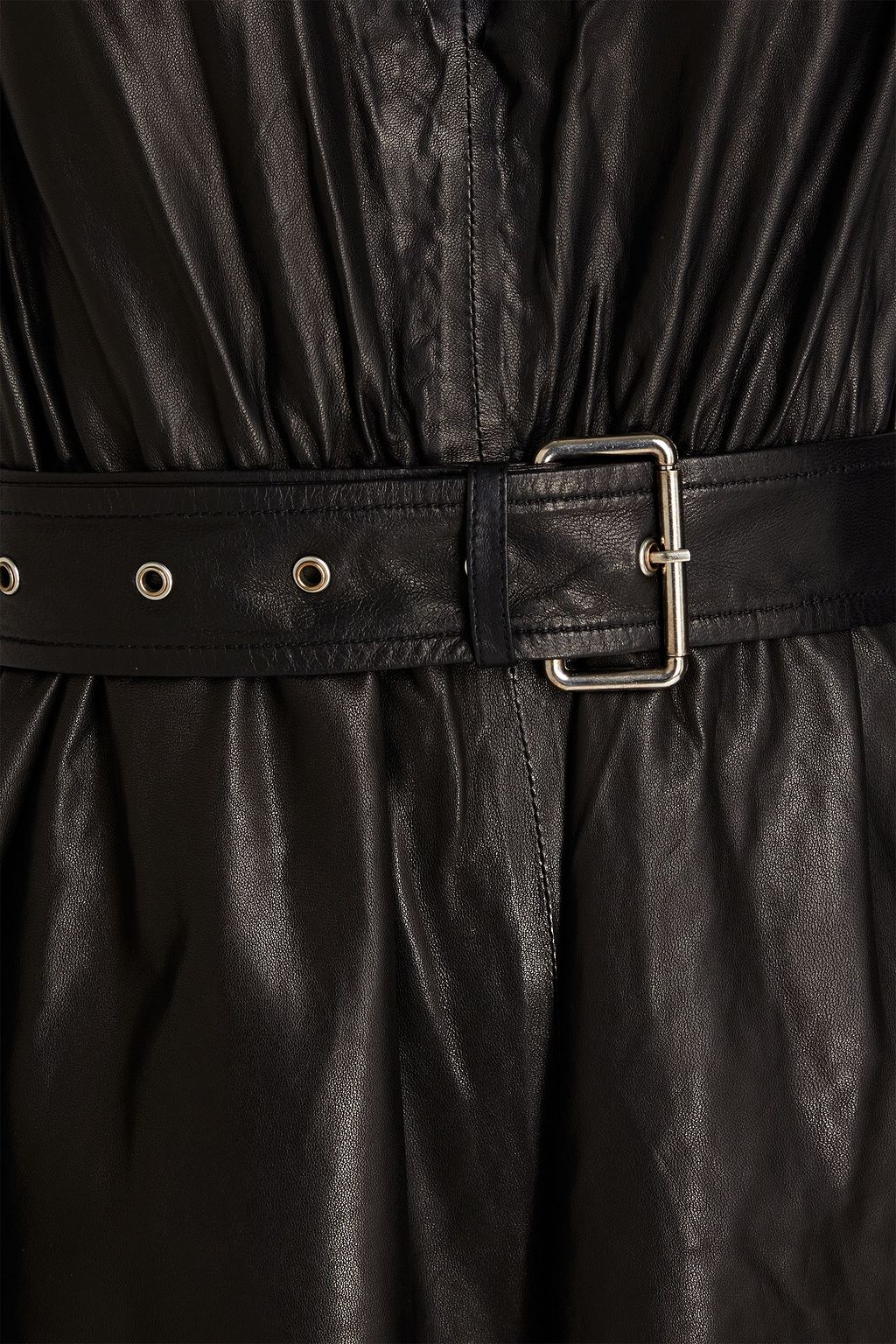 IRO Garissa belted leather playsuit